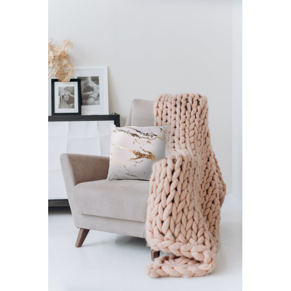 Poszewka ENDLESS CHIC 45x45 bia/zł