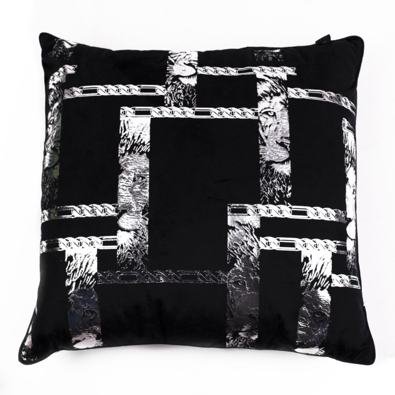 Poszewka KING OF CHIC 45x45 czarno srebrny