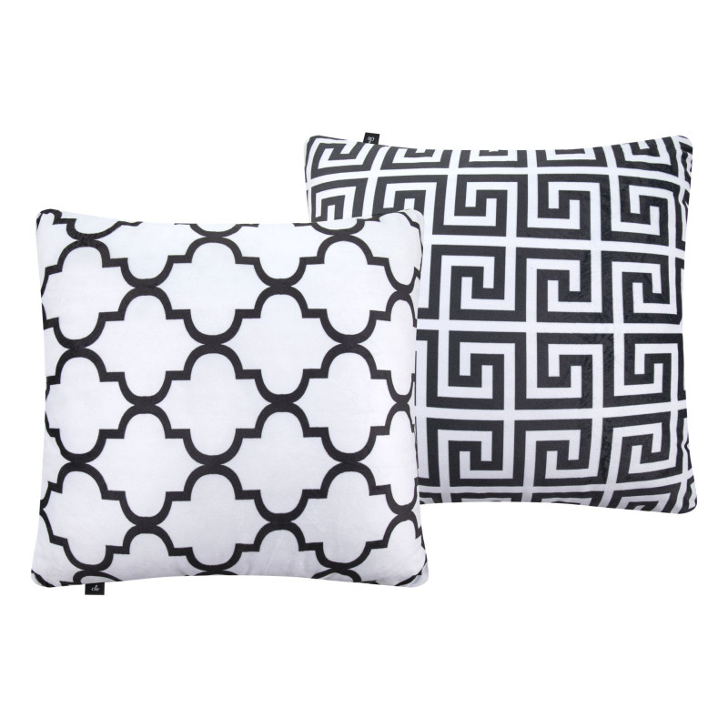 Poszewka CHIC OBSESSION NO.3 45x45 biało-czarna