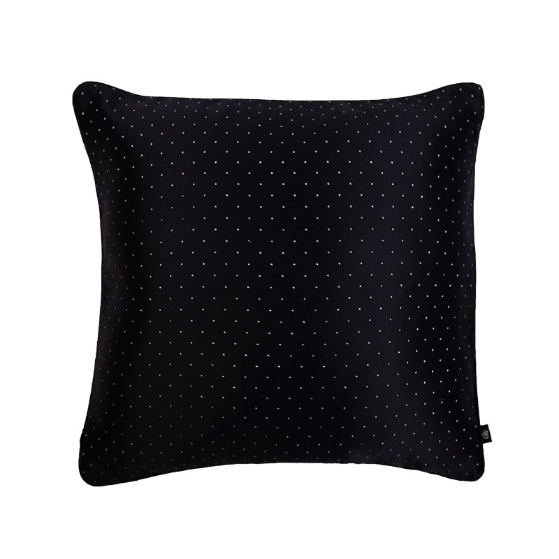 Poszewka w kropki PURE CHIC 45x45 czarny+srebrny