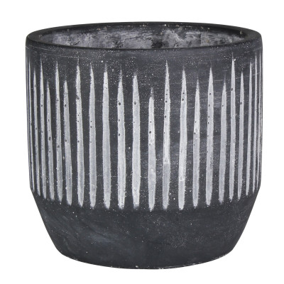 Osłonka FINN cement 26x26x24-antracyt+białe paski