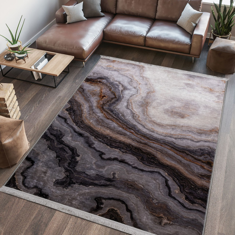 Dywan drukowany AGAT, petra 160x230cm, kolor szary