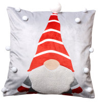 Poszewka SNOWBALL 45x45cm, kolor szaro.czerwony