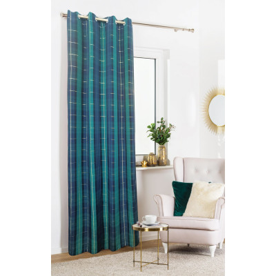 Załona TARTAN rozm140x260cm,kolor zielony-granatowy