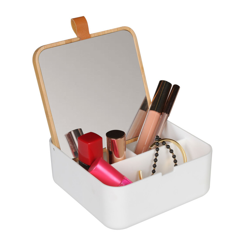 Lustro łazienkowe KLOG, 14x14x6cm, kolor biały