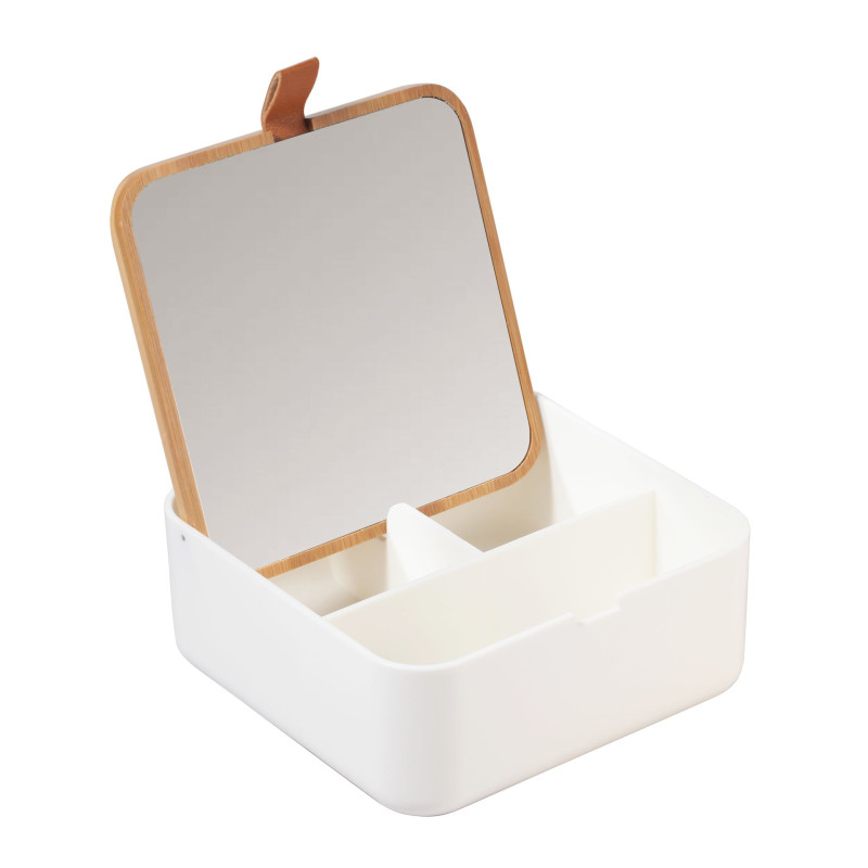 Lustro łazienkowe KLOG, 14x14x6cm, kolor biały