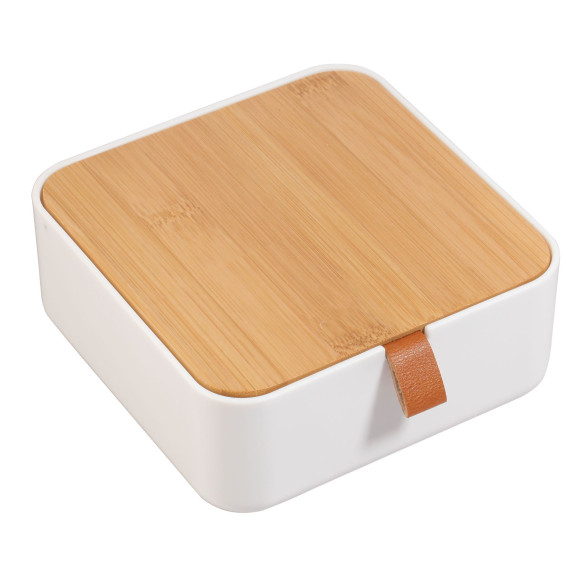 Lustro łazienkowe KLOG, 14x14x6cm, kolor biały