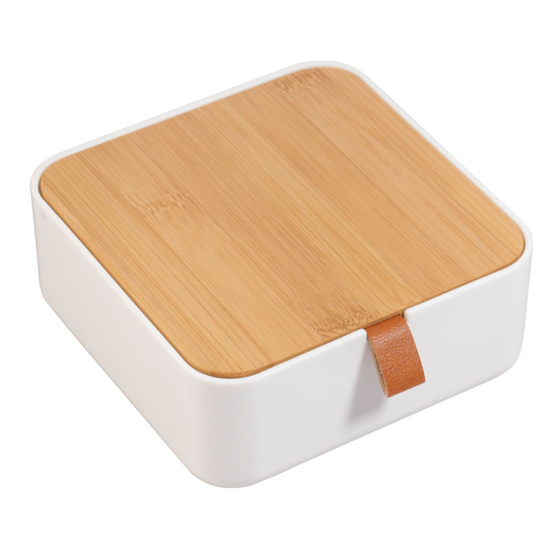 Lustro łazienkowe KLOG, 14x14x6cm, kolor biały