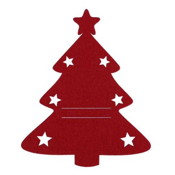 Podkł. filc na sztućce CHOINKA,15x20cm,k.czerwony