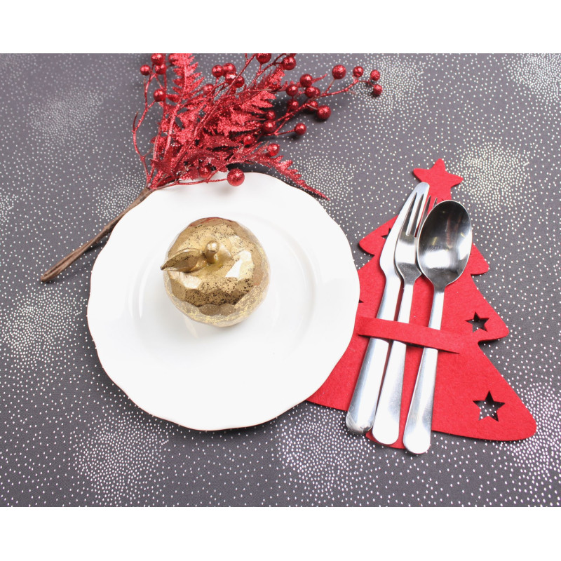Podkł. filc na sztućce CHOINKA,15x20cm,k.czerwony