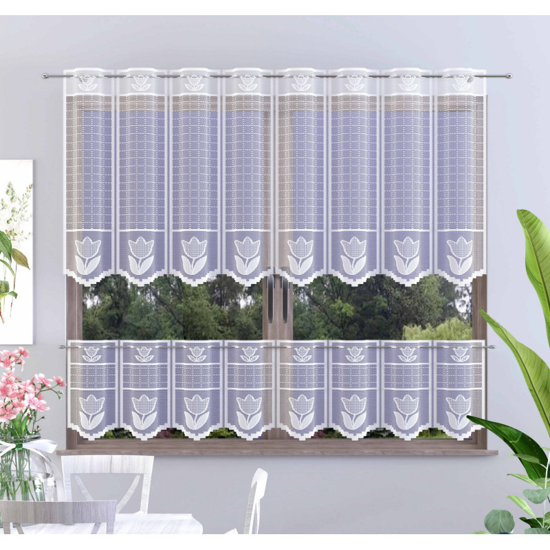 Firanka żakardowa IDA, wys. 30 cm, kolor biały