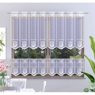 Firanka żakardowa IDA, wys. 30 cm, kolor biały