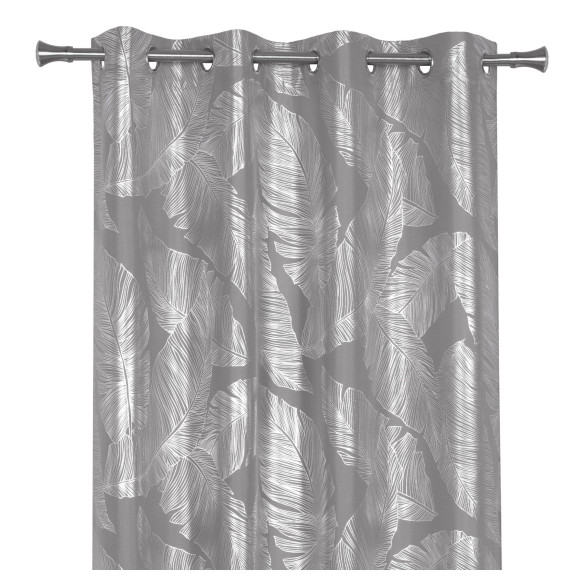 Zasłona z kółkami VANUA 140x260 cm, kolor szary