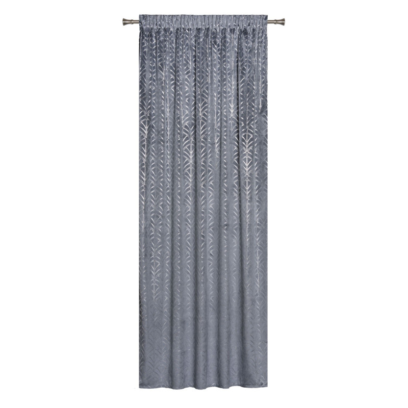 Zasłona z taśmą PLACIDO 140x260cm, kolor szary