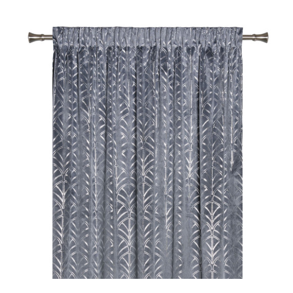 Zasłona z taśmą PLACIDO 140x260cm, kolor szary