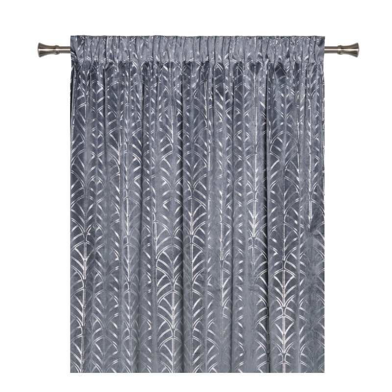 Zasłona z taśmą PLACIDO 140x260cm, kolor szary