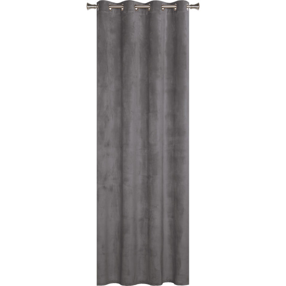 Zasłona z kółkami VELVET 140x260 cm, kolor szary