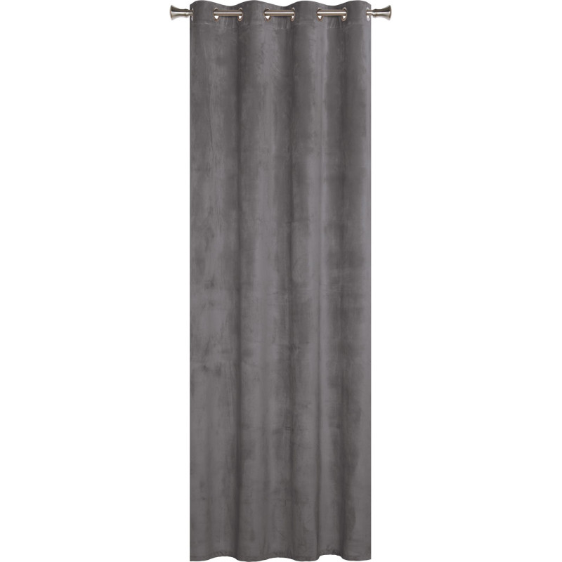 Zasłona z kółkami VELVET 140x260 cm, kolor szary