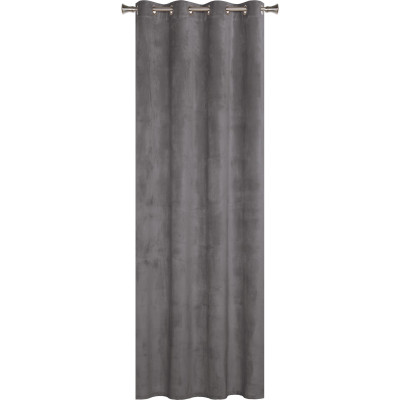 Zasłona z kółkami VELVET 140x260 cm, kolor szary