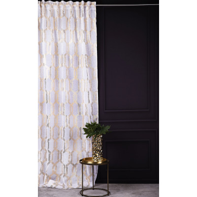 Firana z taśmą ROYAL CHIC 140x270 biały/złoty