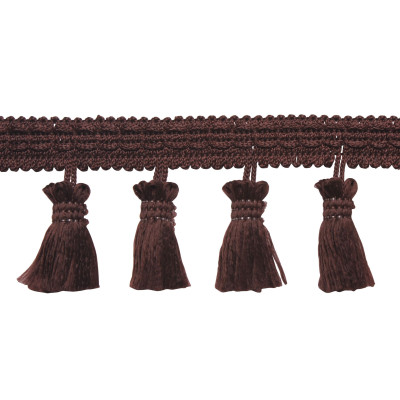 Taśma z frędzelkami, wys.5,5 cm, kolor 702 brązowy