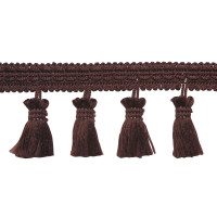 Taśma z frędzelkami, wys.5,5 cm, kolor 702 brązowy