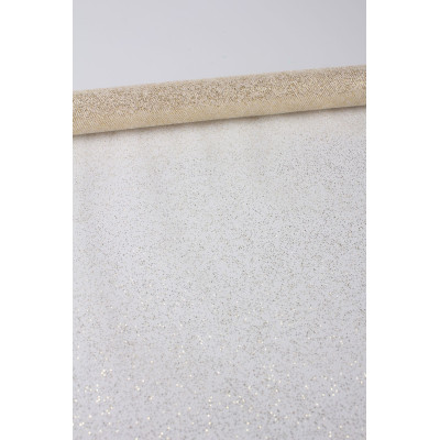 Tkanina do dekoracji TIUL BROKAT, 45/200cm,złoty