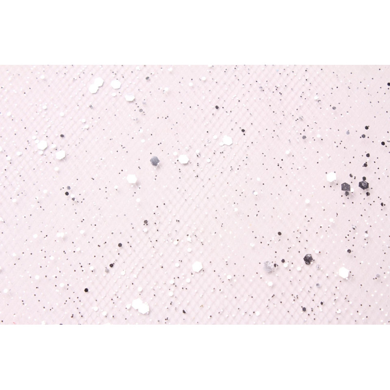 Tkanina do dekoracji TIUL BROKAT, 45/200cm,srebrny