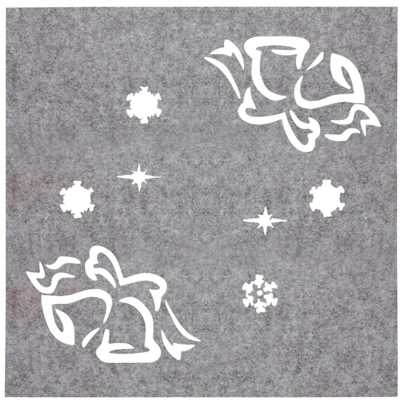 Podkł.pod kubek,filc DZWONEK 4szt,10x10cm-szara