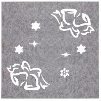 Podkł.pod kubek,filc DZWONEK 4szt,10x10cm-szara