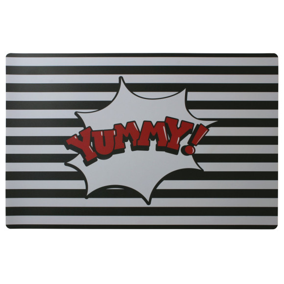 Podkładka YUMMY, 43,5x28,2 cm, kolor czarno-biały