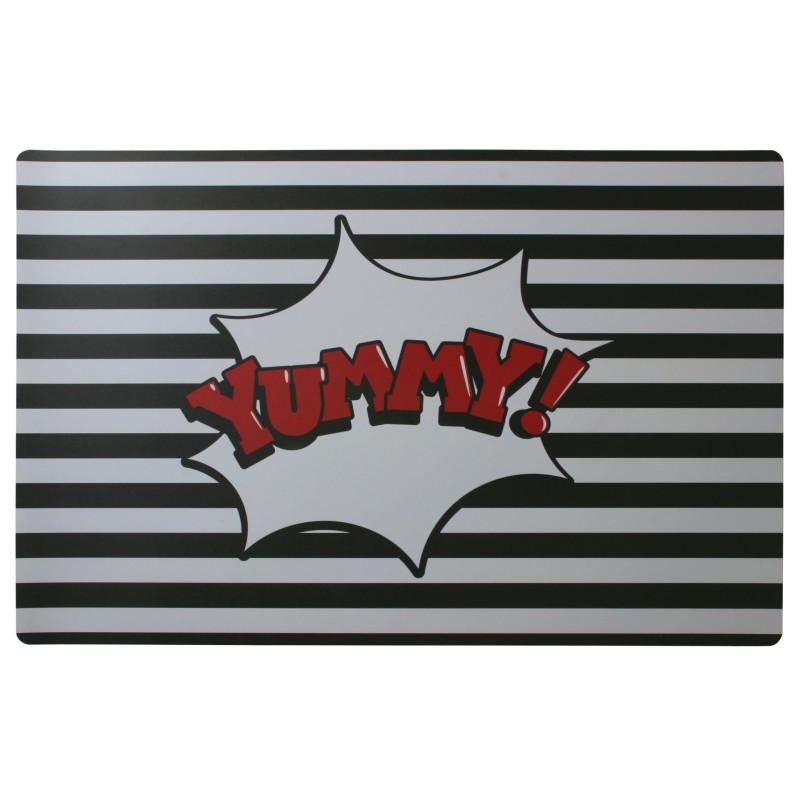 Podkładka YUMMY, 43,5x28,2 cm, kolor czarno-biały