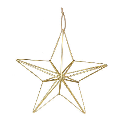 Dekoracja wisząca ASTRA, 26x6,5x26cm, metal, złota
