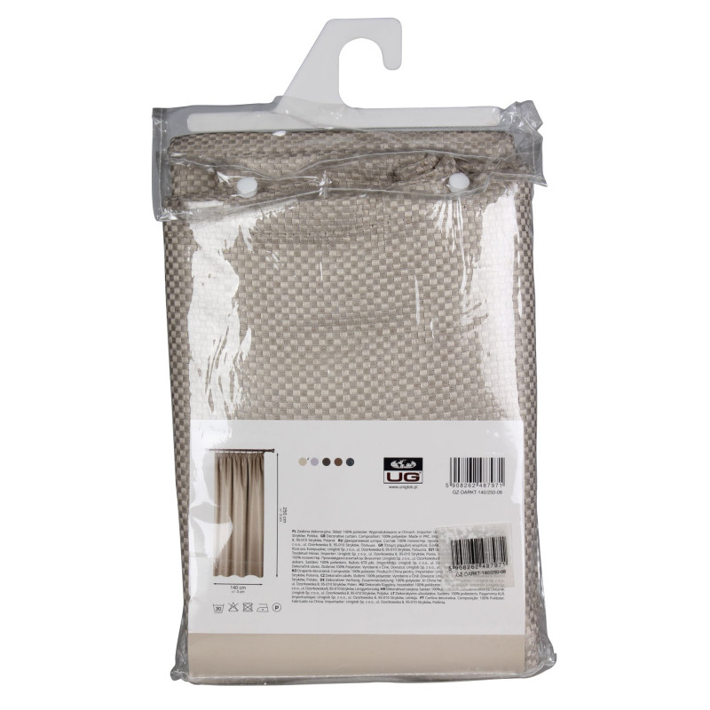 Zasłona z taśmą DARK 140x250