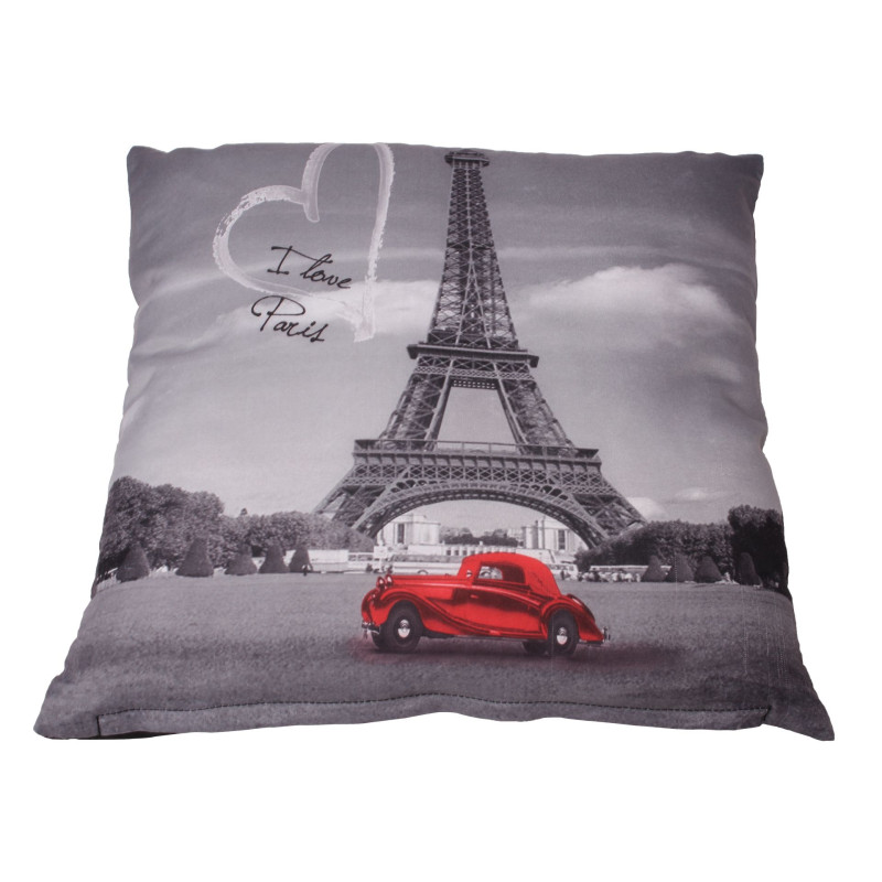 Poszewka PARIS, rozm 40x40 cm, kol czarno/czerwony