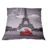 Poszewka PARIS, rozm 40x40 cm, kol czarno/czerwony