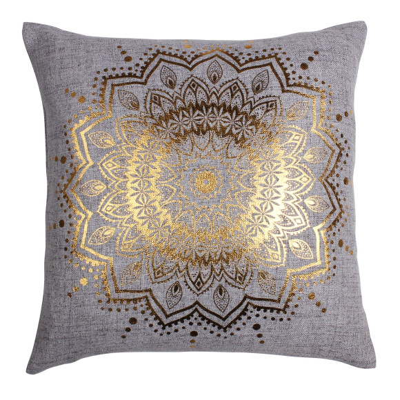 Poszewka z nadrukiem ROSET 40x40 cm, kolor złoty