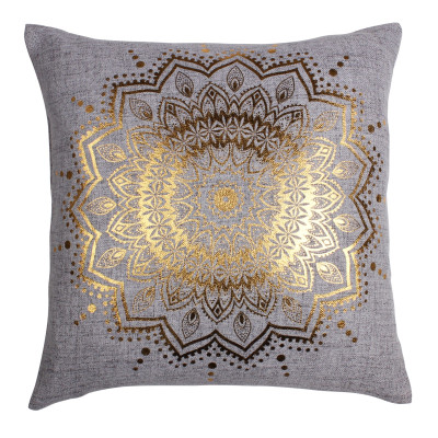 Poszewka z nadrukiem ROSET 40x40 cm, kolor złoty