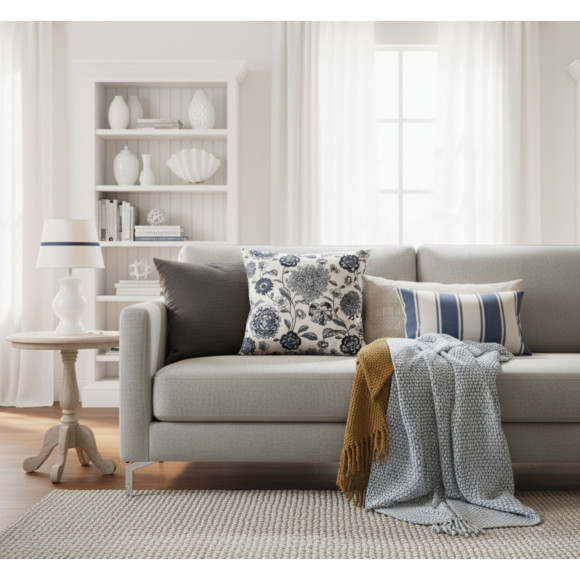 Poduszka BUQE rozm. 45x45cm, beżowo-czarna 2S