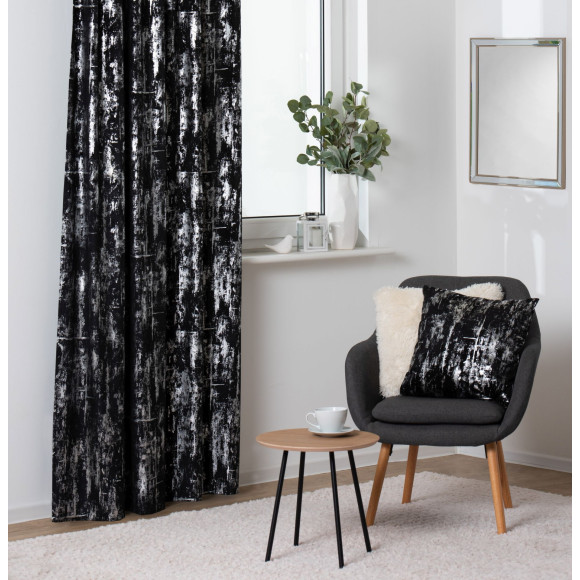 Poszewka DORE 45x45 cm, czarny/srebrny