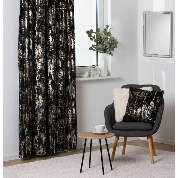 Poszewka DORE 45x45 cm, czarny/złoty