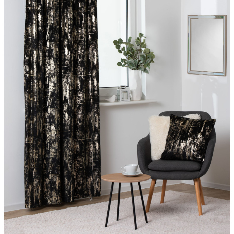 Poszewka DORE 45x45 cm, czarny/złoty