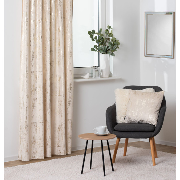 Poszewka DORE 45x45 cm, ecru/złoty