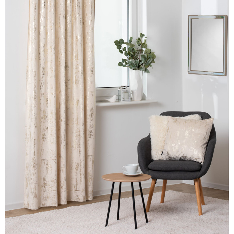 Poszewka DORE 45x45 cm, ecru/złoty