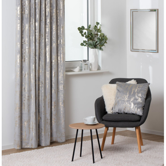 Poszewka DORE 45x45 cm, jasno szary/złoty