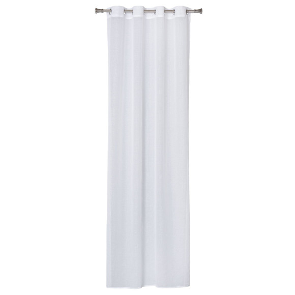 Firana z kółkami LUNEL,140x260, kolor biało-srebrny