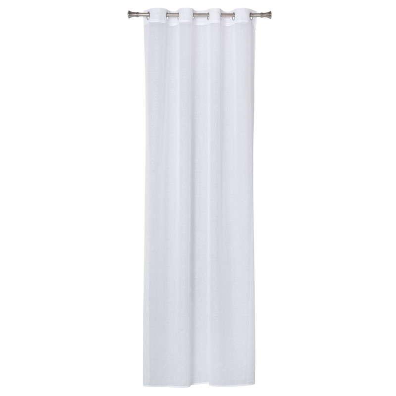 Firana z kółkami LUNEL,140x260, kolor biało-srebrny