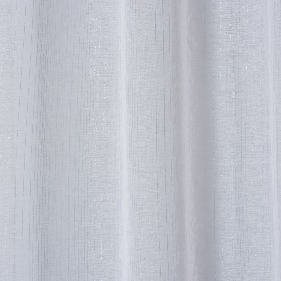 Firana z kółkami LUNEL,140x260, kolor biało-srebrny
