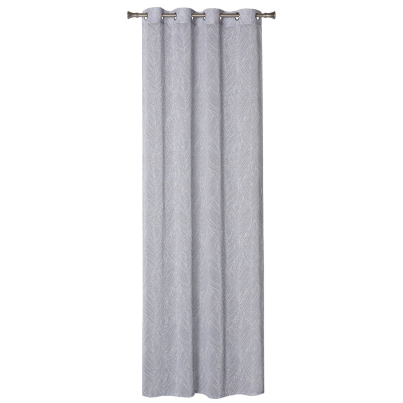 Firana z kółkami RIGA,140x260, kolor szaro-biały