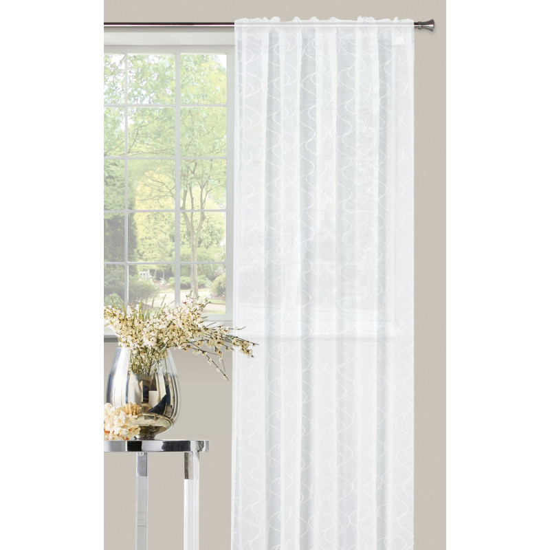  Firana z taśmą SILVER CHIC 140x270 biały